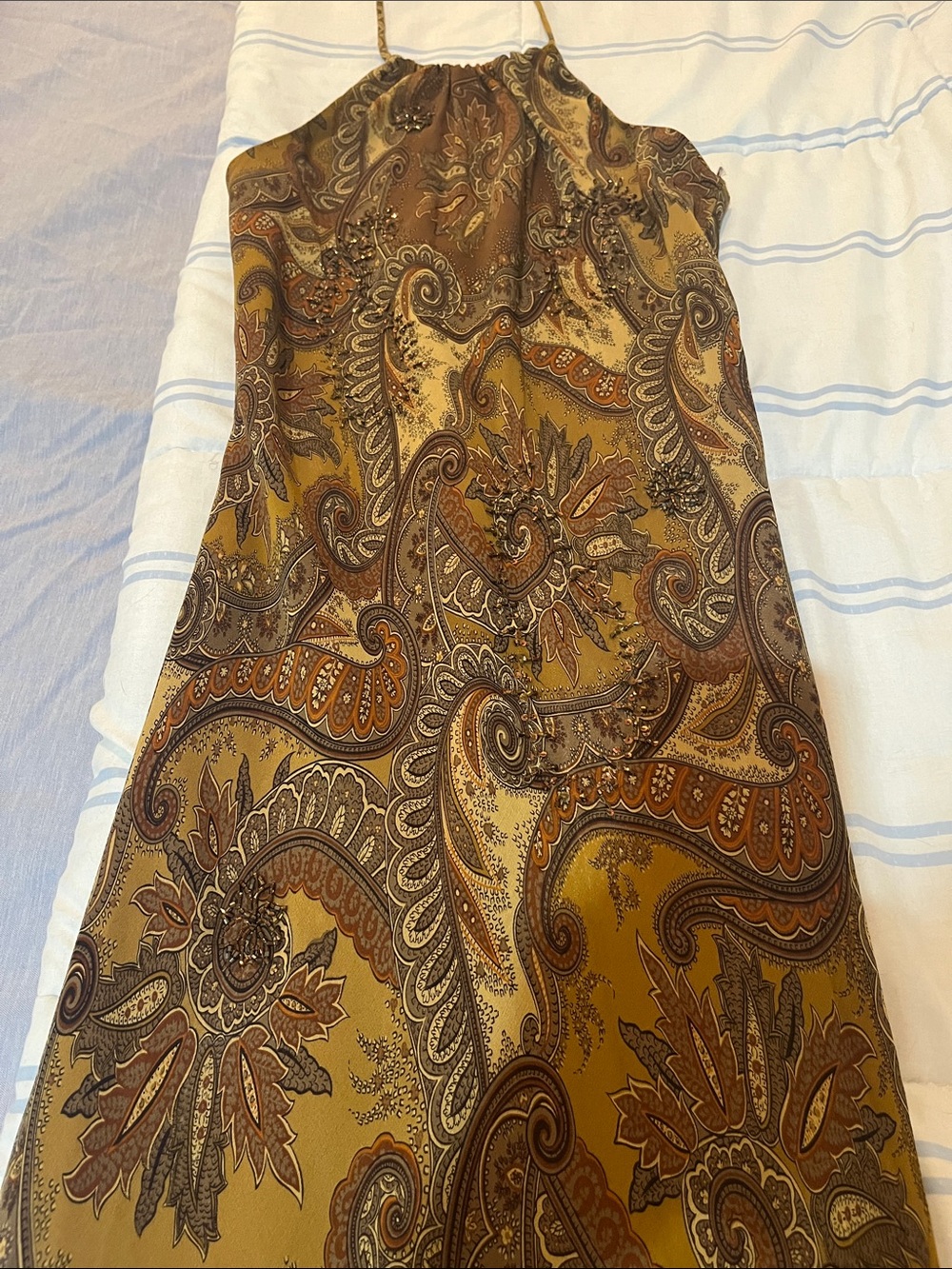Laundry By Shelli Segal Paisley Maxi Dress in Mustard and Brown - Picture 2 of 6